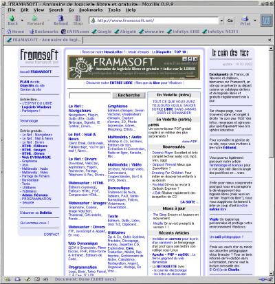 Copie d'écran - Framasoft - mars 2002 Copie d'écran - Framasoft - mars 2002
