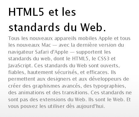 HTML5 et les standards du Web HTML5 et les standards du Web