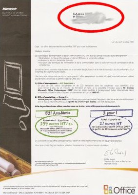 Microsoft - Lettre aux profs