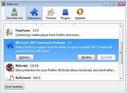 Microsoft .NET extension - Firefox