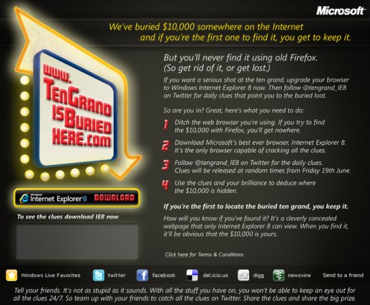 Copie d'écran - Microsoft - Ten Grand is Buried Here Copie d'écran - Microsoft - Ten Grand is Buried Here