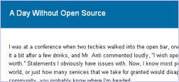 A day without open source - screenshot