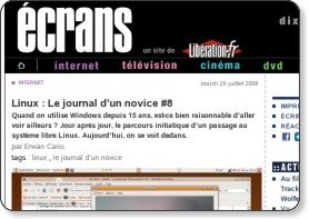 Copie d'écran - Journal d'un novice - Erwan Cario