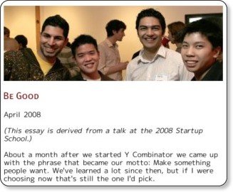 Copie d'écran - Paul Graham - Be Good