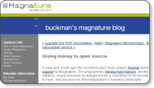 Copie d'écran - Magnatune