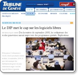 Copie d'écran - Tribune de Genève