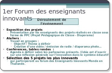 Forum des Enseignants Innovants - Présentation - Extrait