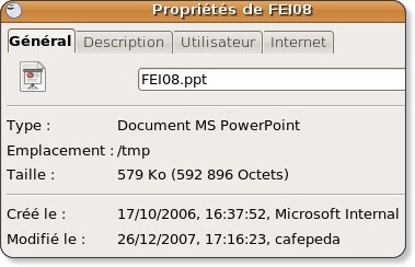 Forum des Enseignants Innovants - Présentation - Propriétés - Général