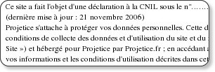 Copie d'écran du site Projetice.fr