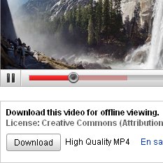 Copie d'écran - YouTube Download - Creative Commons