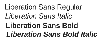 Liberation fonts Sans - Red Hat - GPLv2