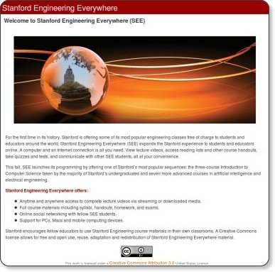 Copie d'écran - Stanford - Engineering Everywhere