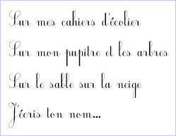 Exemple police cursive Écolier court